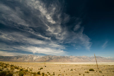 Scenic view of desert against sky