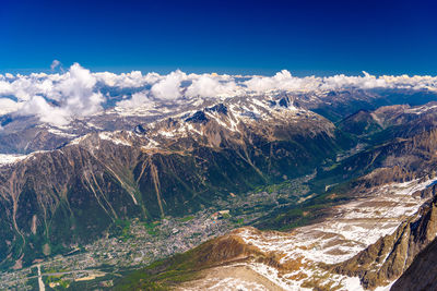 Scenic view of mountains during winter