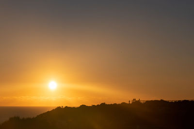 Scenic view of silhouette landscape against sky during sunset