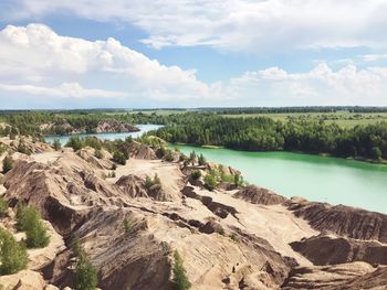 Scenic view of land against sky