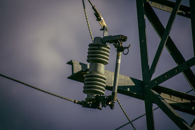 Low angle view of street light against sky