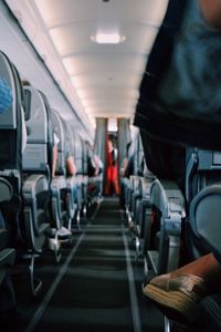 Interior of airplane