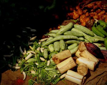 Close-up of vegetables for sale in market