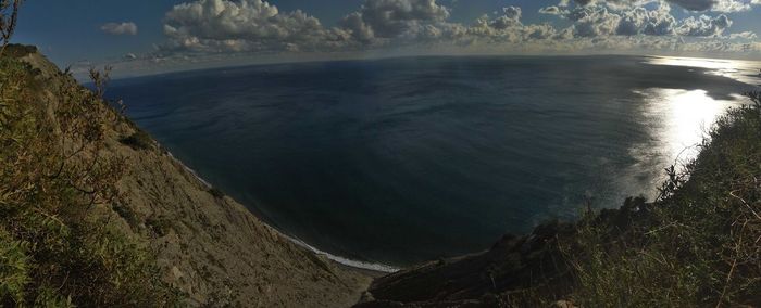 High angle view of sea against sky