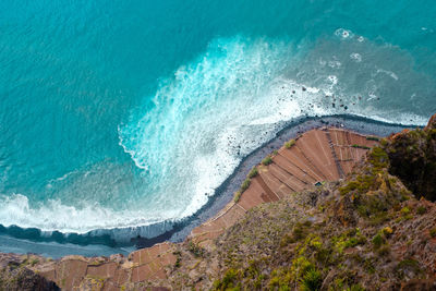 High angle view of beach