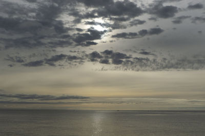 Scenic view of sea against sky at sunset