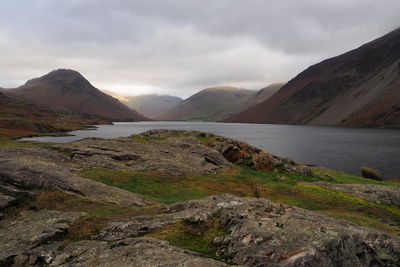 Scenic view of mountains against sky