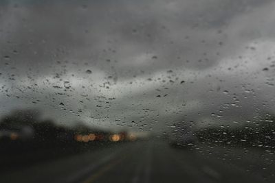 Rain drops on road