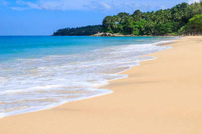 Scenic view of beach against sky