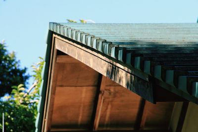 Low angle view of building against clear sky