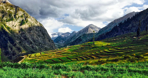 Scenic view of mountains against sky