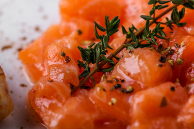 Close-up of fish served in plate