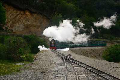 The tren del fin del mundo, on the southern fuegian railway, in tierra del fuego, argentina