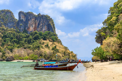 Beautiful sand beach with crystal clear water at koh phak bia island in andaman sea at krabi