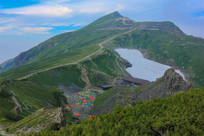 Scenic view of mountains against sky