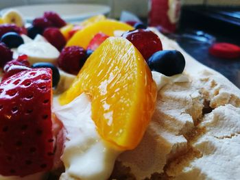 Close-up of dessert on ice cream