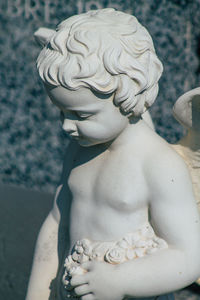 Close-up of female statue in museum