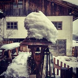 Building covered with snow