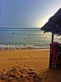 Scenic view of sea at sunset