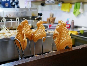 Close-up of sweet food in kitchen