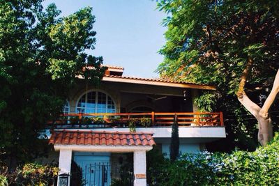 Low angle view of house