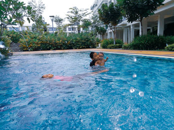 Swimming pool in water