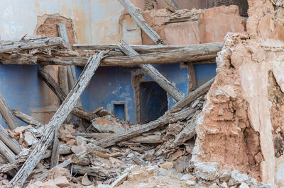 Low angle view of old abandoned building