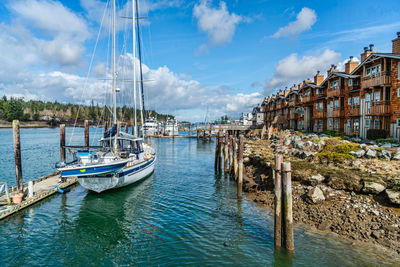 Boats in harbor