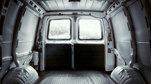 Interior of van