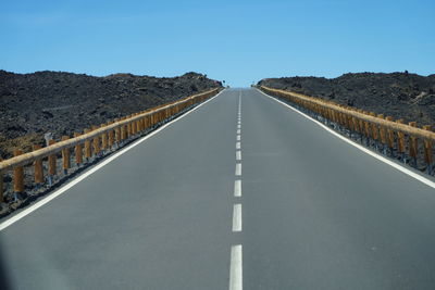 Empty road against clear sky