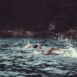 Waves splashing in water