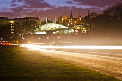 Illuminated city at night