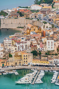 High angle view of townscape