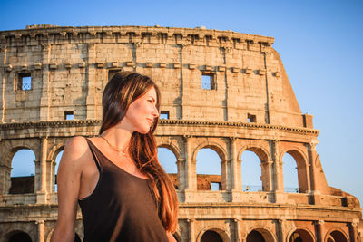 Low angle view of a woman