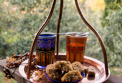 Close-up of food on table