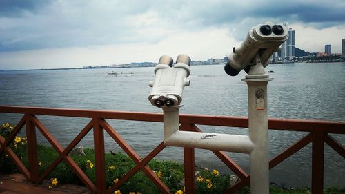 View of sea against cloudy sky