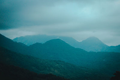 Scenic view of mountains against sky