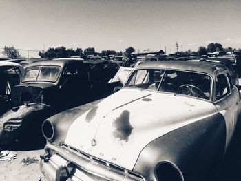 Close-up of car against clear sky