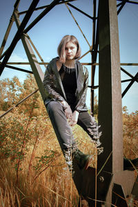 Portrait of smiling young woman outdoors