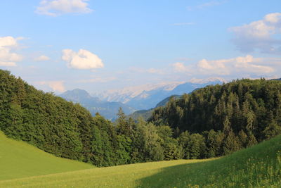 Scenic view of mountains against sky