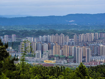 High angle view of cityscape