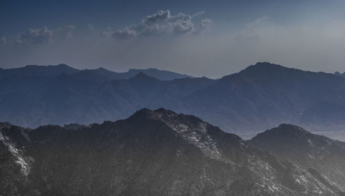 Scenic view of mountains against sky