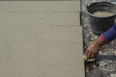 Person working on metal