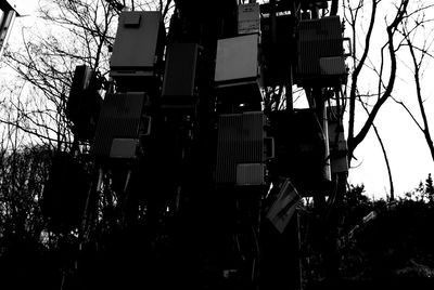 Low angle view of bare trees