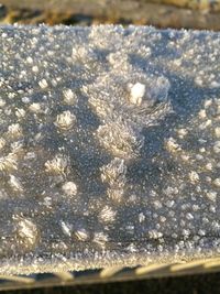 Close-up of snow against sky