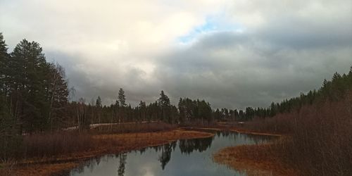 Panoramic view of lake against sky