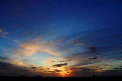 Low angle view of sky during sunset