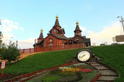 View of built structure against blue sky