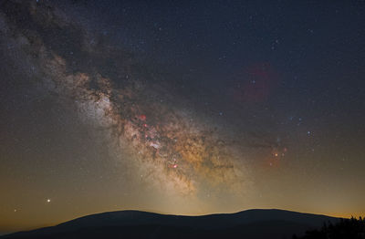 Milky way over mountains