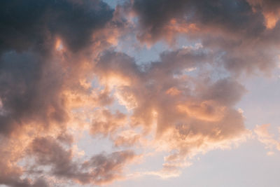 Low angle view of sky during sunset